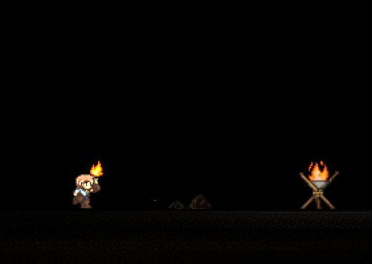Lightbringer gameplay — player character with torch